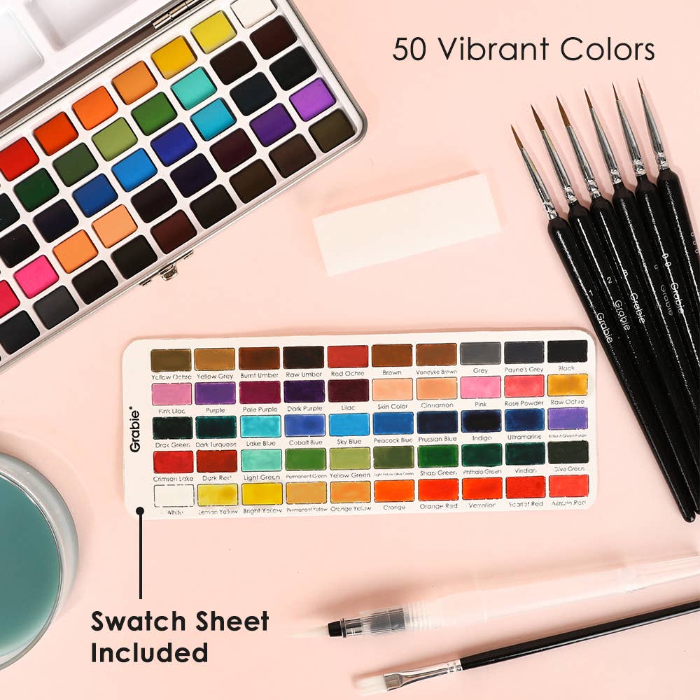 Watercolor Set Of 50 With Brushes