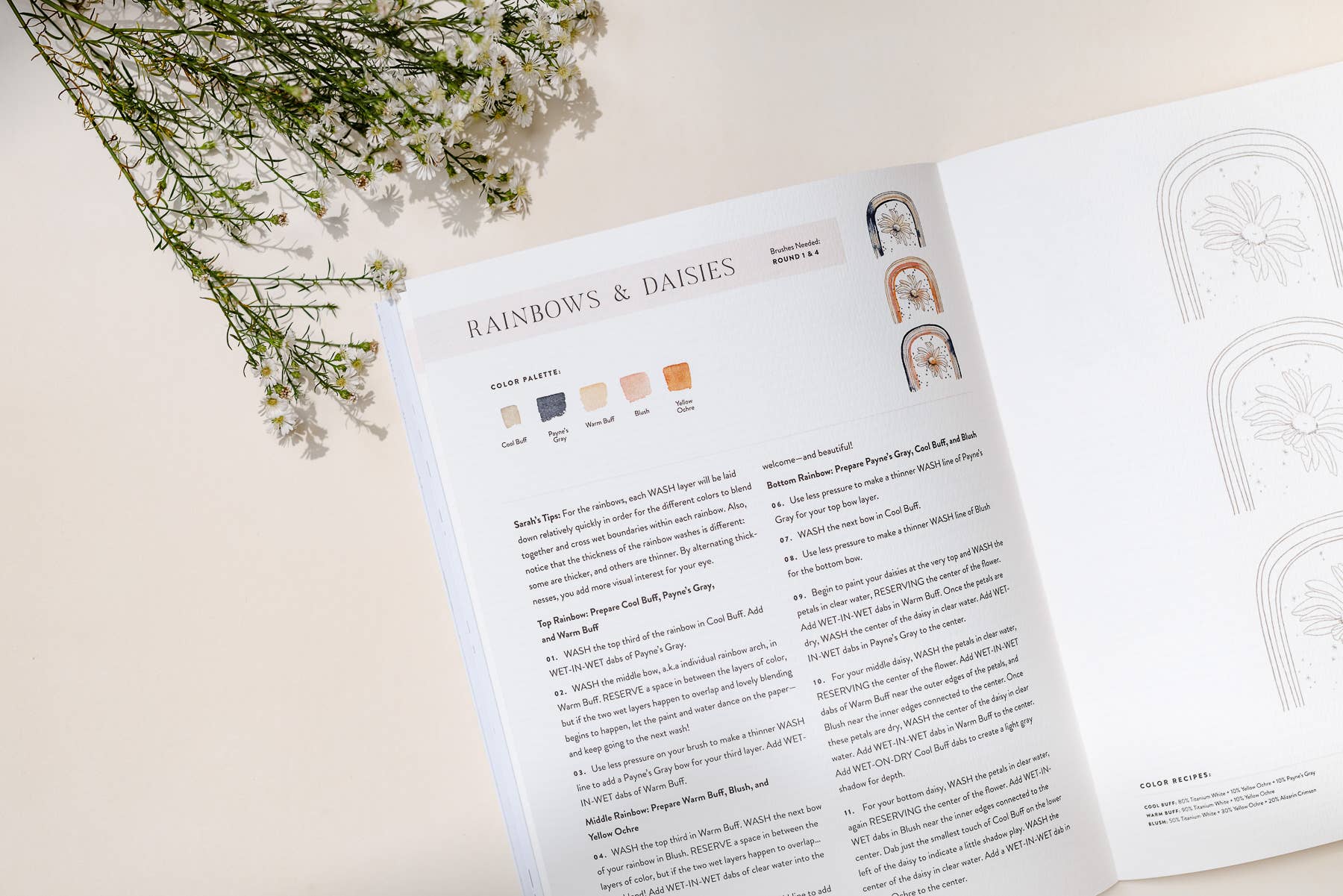 Watercolor Workbook 2: Flowers, Feathers, & Animal Friends