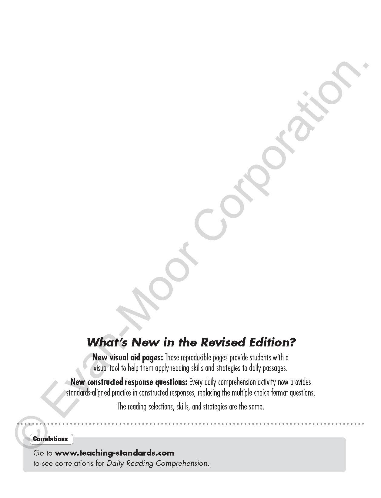 Daily Reading Comprehension, Grade 3 Teacher Edition