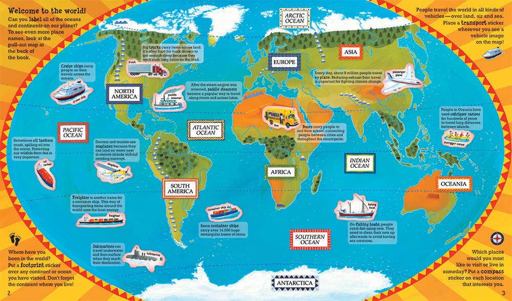 Barefoot Books World Atlas Sticker Book: Paperback