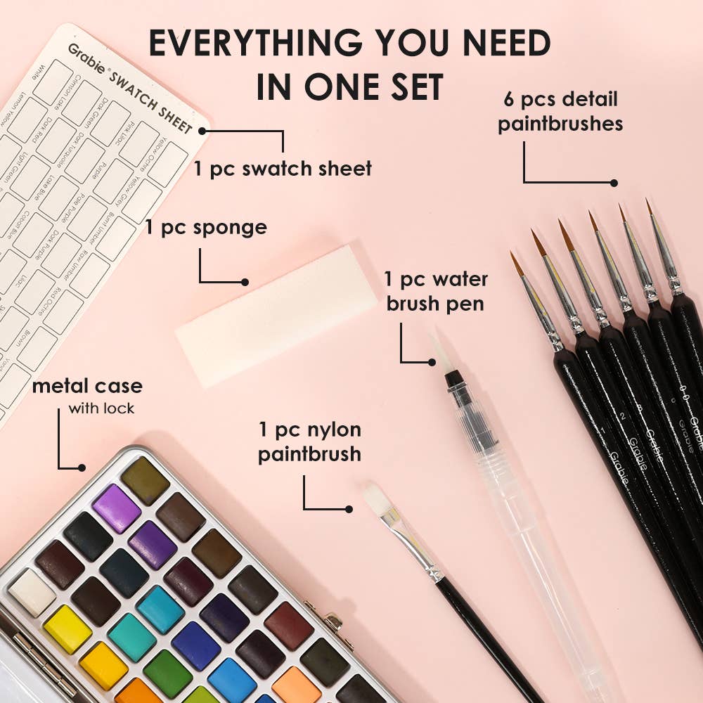 Watercolor Set Of 50 With Brushes