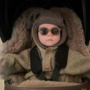 Black Natural Sheepskin Stroller Sleeping Bag: Greige