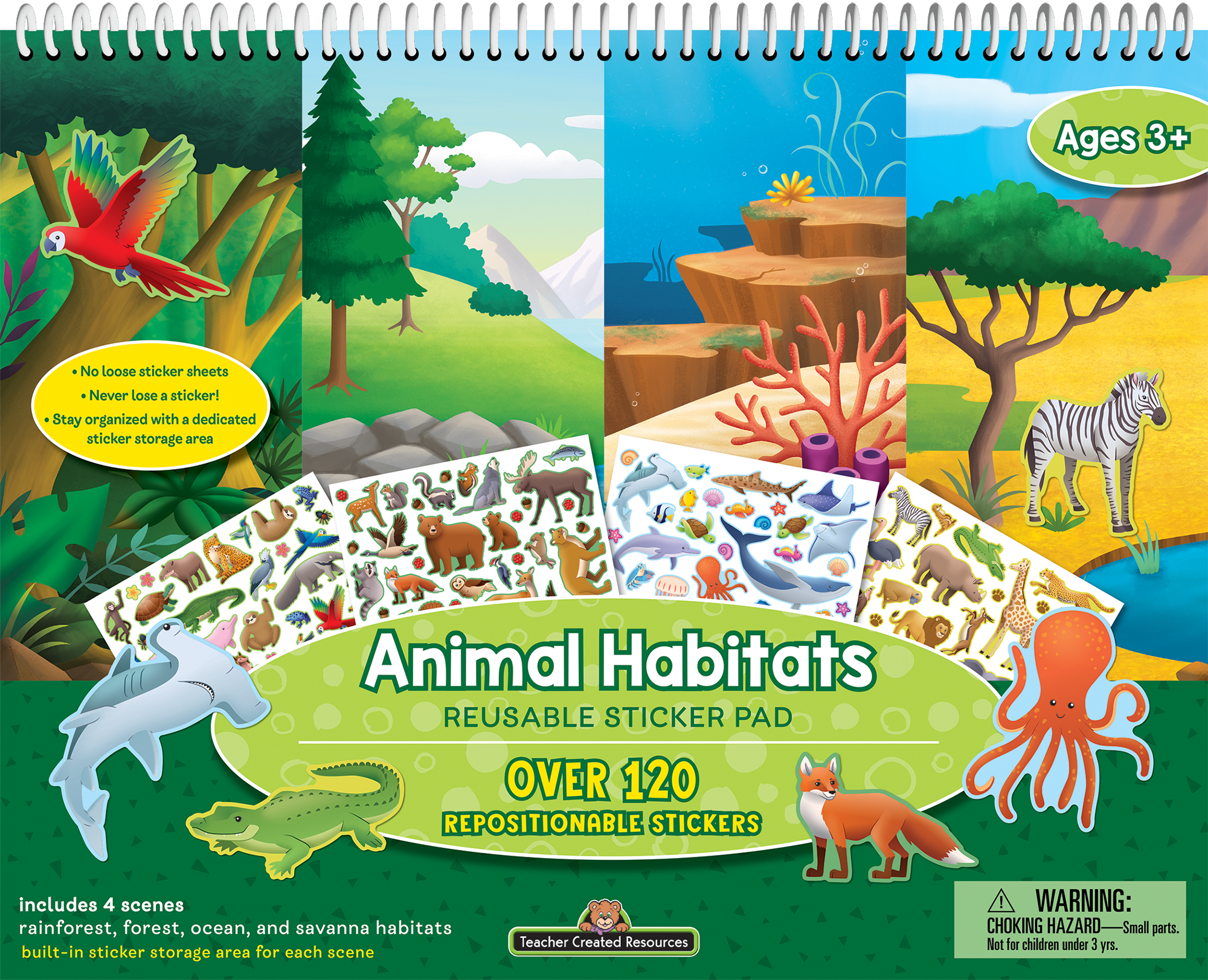 Animal Habitats Reusable Sticker Pad