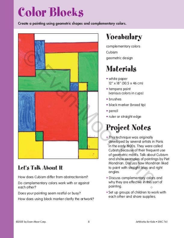 Artworks for Kids, Grade 1 - 6 Teacher Resource