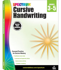 Spectrum Cursive Handwriting Workbook for Kids Ages 8 to 12, Letters and Cross-Curricular Words Cursive Handwriting Workbook for Kids, Grades 3 to 5 - 96 Pages cover image