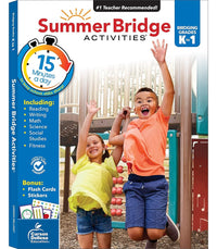 Summer Bridge Activities Kindergarten to 1st Grade Workbooks, K-1 Activity Book With Math, Reading Comprehension, Science, Fitness, Social Studies, Writing Practice, and Flash Cards (Volume 2) cover image