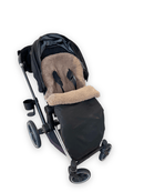 Black Natural Sheepskin Stroller Sleeping Bag: Greige