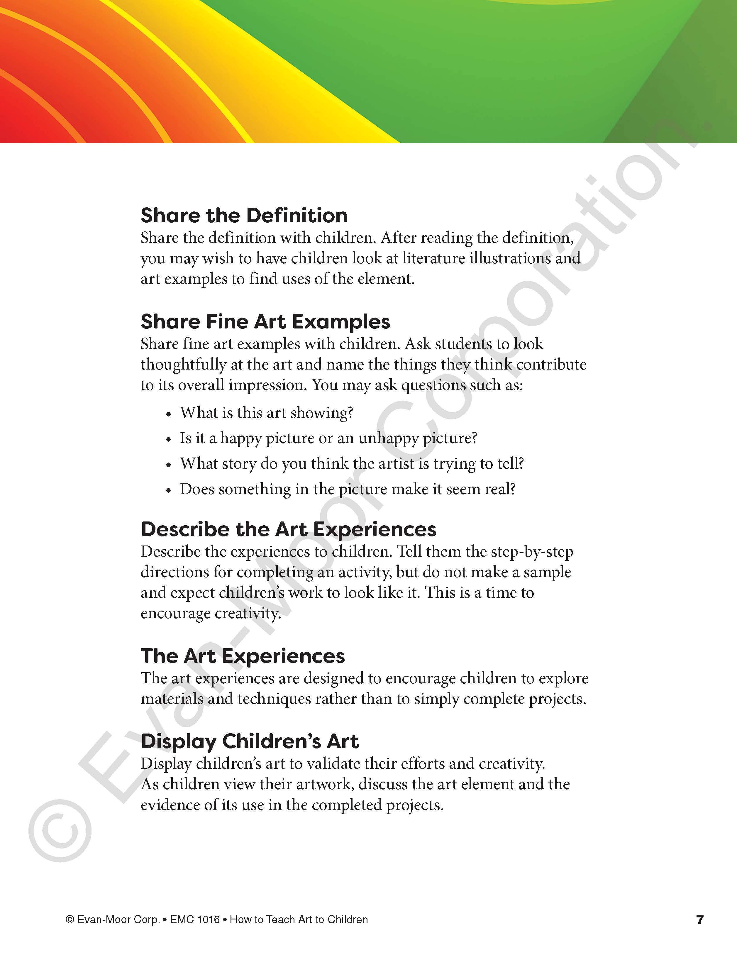 How to Teach Art to Children, Grade 1 - 6 Teacher Resource