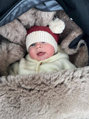 Black Natural Sheepskin Stroller Sleeping Bag: Greige